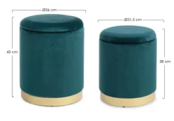 Pouf>Bizzotto SET2 POUF CONTENITORE NAVYUS - POLINA