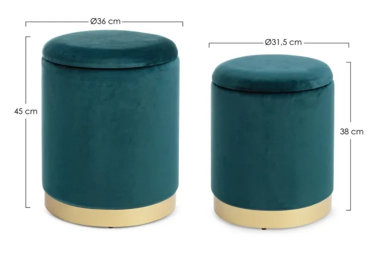 Pouf>Bizzotto SET2 POUF CONTENITORE NAVYUS - POLINA