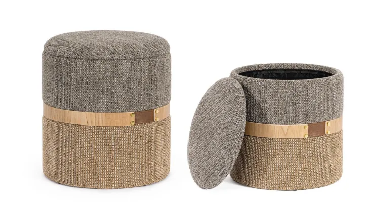 Pouf>Bizzotto SET2 POUF CONTENITORE TANYA SAVANA