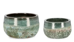Vasi E Coprivasi>Bizzotto SET2 P.VASO DUYEN CIOTOLA VERDE GIADA