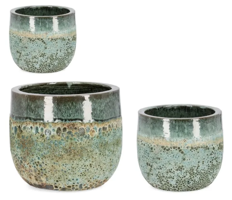 Vasi E Coprivasi>Bizzotto SET3 P.VASO DUYEN TO VERDE GIADA
