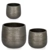 Vasi E Coprivasi>Bizzotto SET3 P.VASO EMEI BASSO GRIGIO