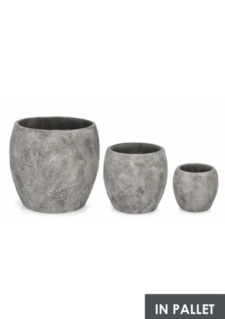 Vasi E Coprivasi>Bizzotto SET3 P.VASO MEILI BOMBATO GRIGIO