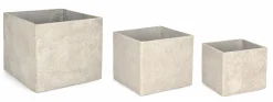 Vasi E Coprivasi>Bizzotto SET3 P.VASO MEILI QUADRATO ALTO BEIGE