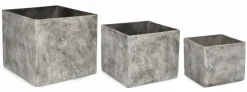 Vasi E Coprivasi>Bizzotto SET3 P.VASO MEILI QUADRATO ALTO GRIGIO