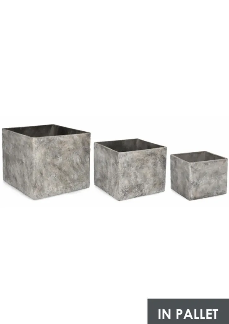 Vasi E Coprivasi>Bizzotto SET3 P.VASO MEILI QUADRATO ALTO GRIGIO