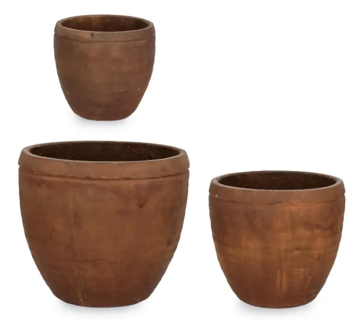 Vasi E Coprivasi>Bizzotto SET3 P.VASO MEILI TONDO BASSO RUSTY