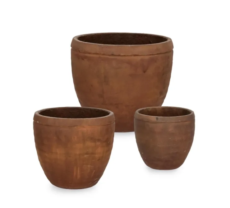 Vasi E Coprivasi>Bizzotto SET3 P.VASO MEILI TONDO BASSO RUSTY