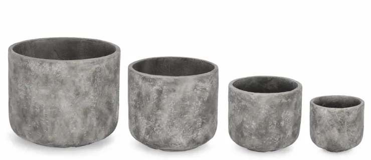 Vasi E Coprivasi>Bizzotto SET4 P.VASO MEILI TONDO GRIGIO