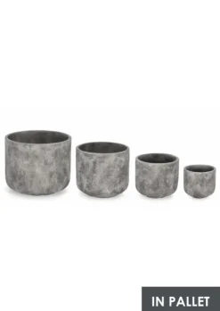 Vasi E Coprivasi>Bizzotto SET4 P.VASO MEILI TONDO GRIGIO