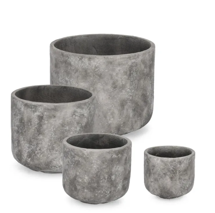 Vasi E Coprivasi>Bizzotto SET4 P.VASO MEILI TONDO GRIGIO