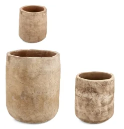 Vasi E Coprivasi>Bizzotto SET3 P.VASO MINH ALTO TERRACOTTA BRUNITA