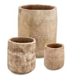 Vasi E Coprivasi>Bizzotto SET3 P.VASO MINH ALTO TERRACOTTA BRUNITA