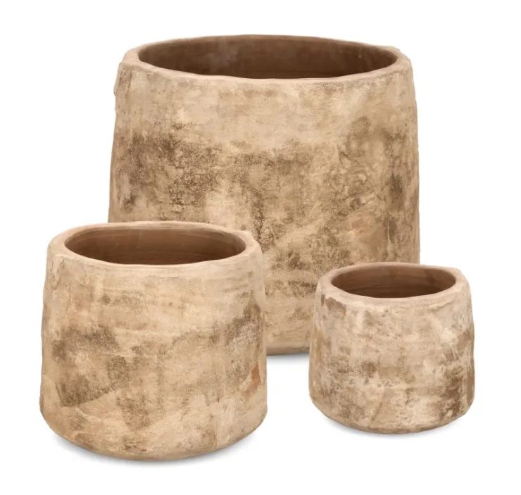 Vasi E Coprivasi>Bizzotto SET3 P.VASO MINH BASSO TERRACOTTA BRUNIT