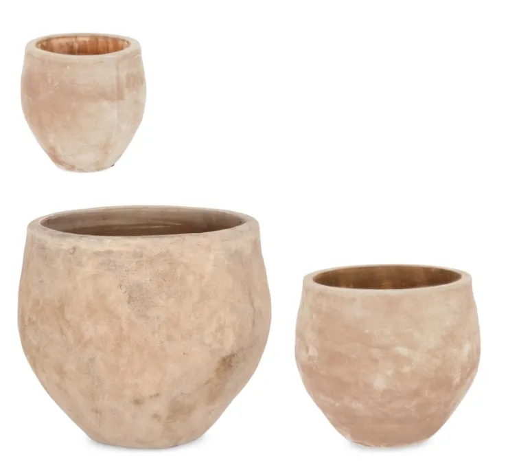 Vasi E Coprivasi>Bizzotto SET3 P.VASO MINH BOMB TERRACOTTA BRUNITA