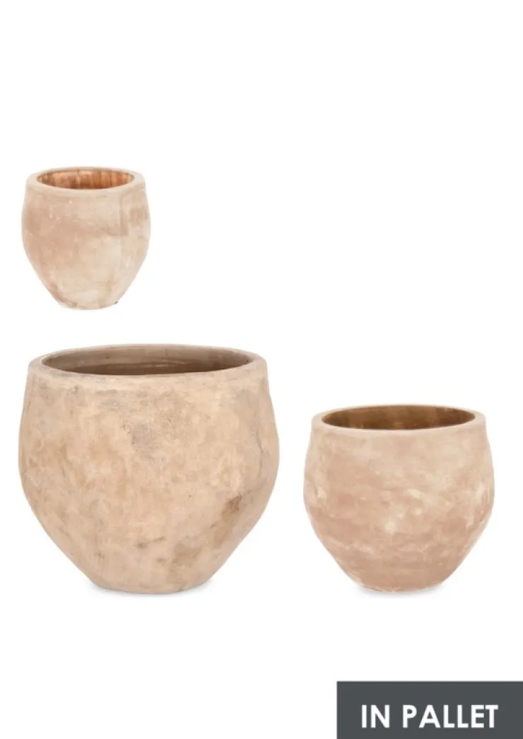 Vasi E Coprivasi>Bizzotto SET3 P.VASO MINH BOMB TERRACOTTA BRUNITA