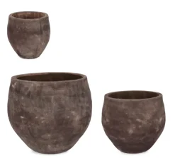 Vasi E Coprivasi>Bizzotto SET3 P.VASO MINH BOMB TERRACOTTA SCURA