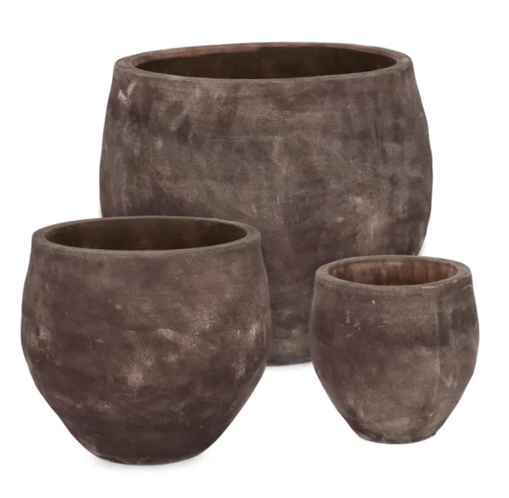 Vasi E Coprivasi>Bizzotto SET3 P.VASO MINH BOMB TERRACOTTA SCURA