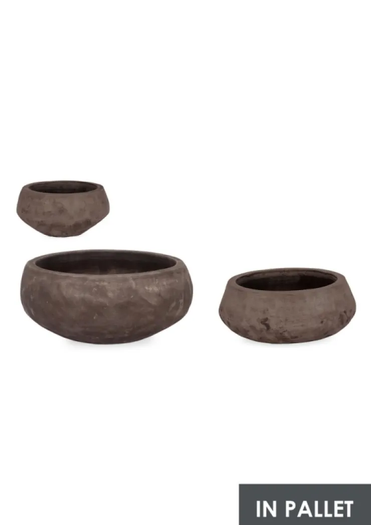 Vasi E Coprivasi>Bizzotto SET3 P.VASO MINH CIOTOLA TERRACOTTA SCUR