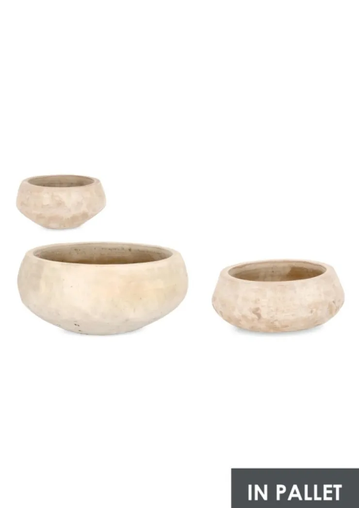 Vasi E Coprivasi>Bizzotto SET3 P.VASO MINH CIOTOLA TERRACOT CHIARA