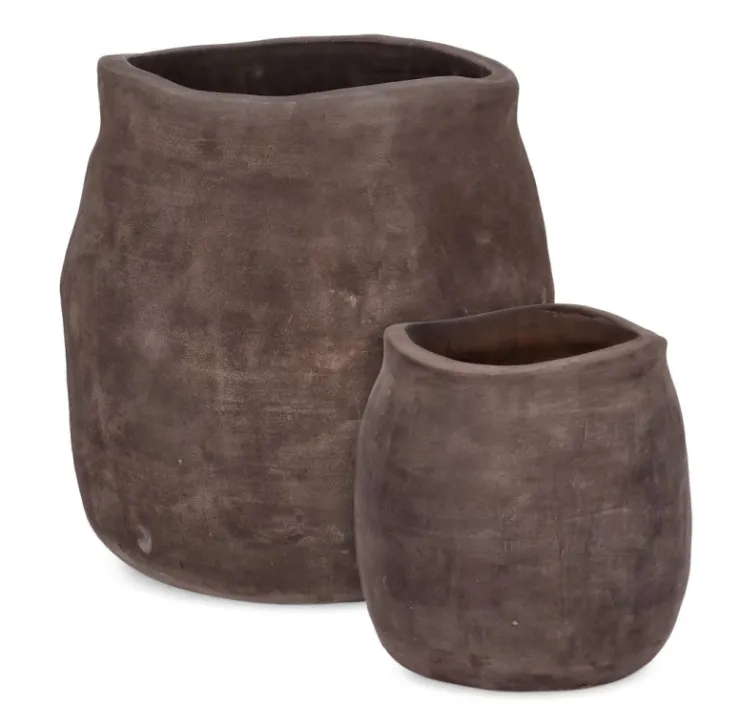 Vasi E Coprivasi>Bizzotto SET2 P.VASO MINH SAGOMATO TERRACOT SCURA