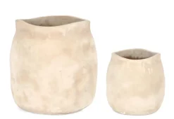 Vasi E Coprivasi>Bizzotto SET2 P.VASO MINH SAGOMATO TERRACOT CHIAR