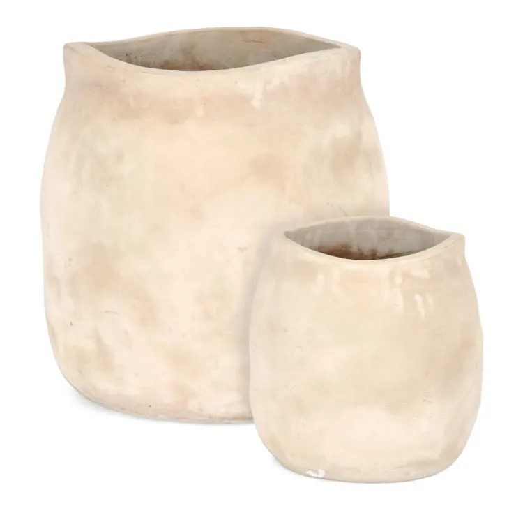 Vasi E Coprivasi>Bizzotto SET2 P.VASO MINH SAGOMATO TERRACOT CHIAR