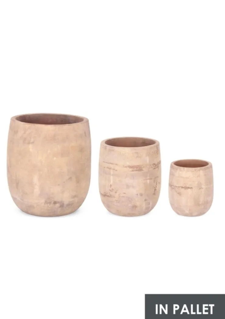 Vasi E Coprivasi>Bizzotto SET3 P.VASO MINH TO ALTO TERRACOTTA MARR