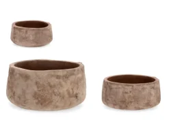 Vasi E Coprivasi>Bizzotto SET3 P.VASO MINH TONDO TERRACOTTA BRUNIT