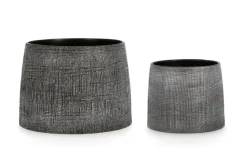 Vasi>Bizzotto SET2 P.VASO PAPYRUS GRIGIO SCURO