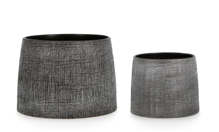 Vasi>Bizzotto SET2 P.VASO PAPYRUS GRIGIO SCURO