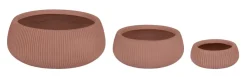 Vasi E Coprivasi>Bizzotto SET3 P.VASO RIBBED BOMB TERRACOTTA BASSO