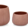 Vasi E Coprivasi>Bizzotto SET3 P.VASO RIBBED BOMB TERRACOTTA ALTO