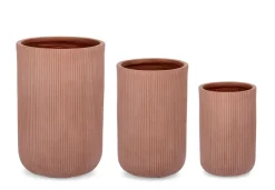 Vasi E Coprivasi>Bizzotto SET3 P.VASO RIBBED TO TERRACOTTA