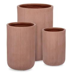 Vasi E Coprivasi>Bizzotto SET3 P.VASO RIBBED TO TERRACOTTA