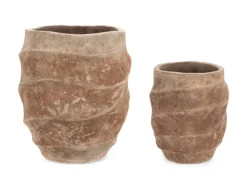 Vasi E Coprivasi>Bizzotto SET2 P.VASO TEIDE ALTO TERRACOTTA BRUNIT