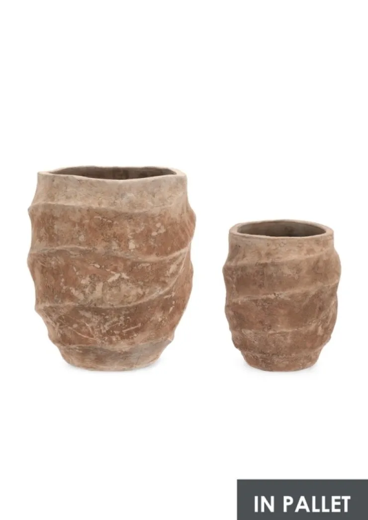 Vasi E Coprivasi>Bizzotto SET2 P.VASO TEIDE ALTO TERRACOTTA BRUNIT