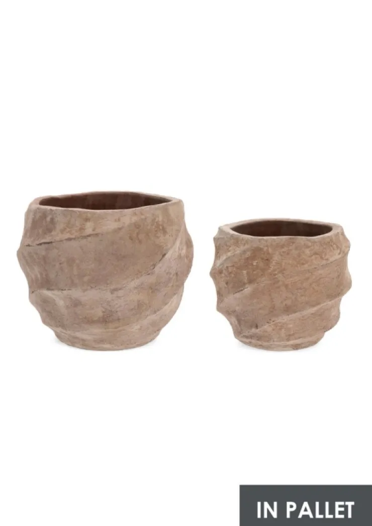 Vasi E Coprivasi>Bizzotto SET2 P.VASO TEIDE BASS TERRACOTTA BRUNIT