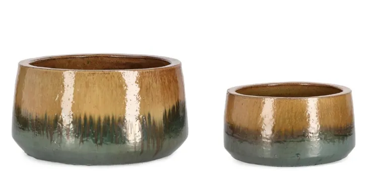 Vasi E Coprivasi>Bizzotto SET2 P.VASO THRAN BASSO MELANGE OCRA