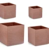 Vasi E Coprivasi>Bizzotto SET4 P.VASO TRESSAGE QU TERRACOTTA