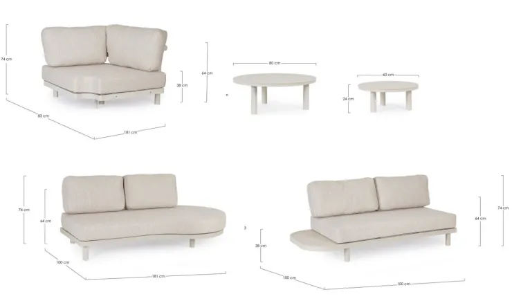 Salotti Completi>Bizzotto SET SALOTTO ANG. C-C HERCULES MORNY WG25