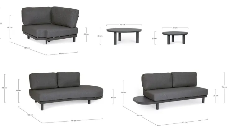 Salotti Completi>Bizzotto SET SALOTTO ANG. C-C HERCULES ANTR. WG21