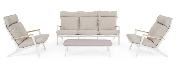 Salotti Completi>Bizzotto SET4 SALOTTO C-C IBISCO BIANCO WG20