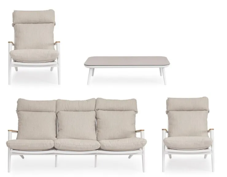 Salotti Completi>Bizzotto SET4 SALOTTO C-C IBISCO BIANCO WG20