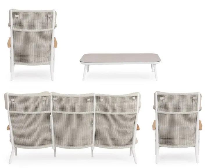 Salotti Completi>Bizzotto SET4 SALOTTO C-C IBISCO BIANCO WG20