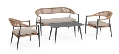 Salotti Completi>Bizzotto SET4 SALOTTO C-C JANDIA ANTRACIT/NATURAL