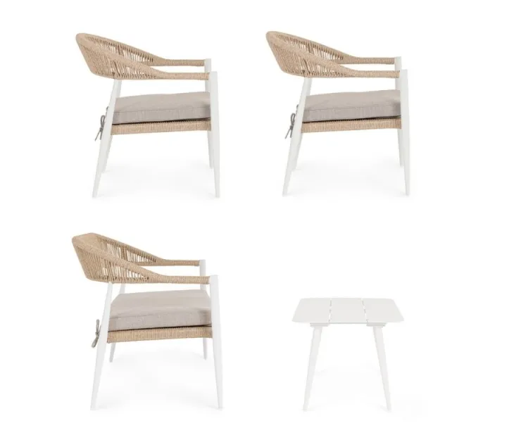 Salotti Completi>Bizzotto SET4 SALOTTO C-C JANDIA BIANCO/BEIGE