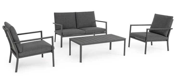 Salotti Completi>Bizzotto SET4 SALOTTO C-C KONNOR ANTRACITE CX23