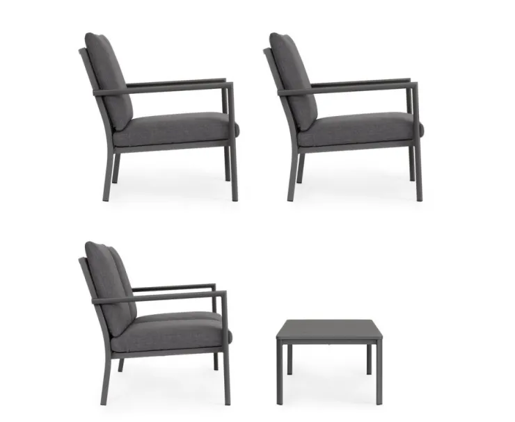 Salotti Completi>Bizzotto SET4 SALOTTO C-C KONNOR ANTRACITE CX23
