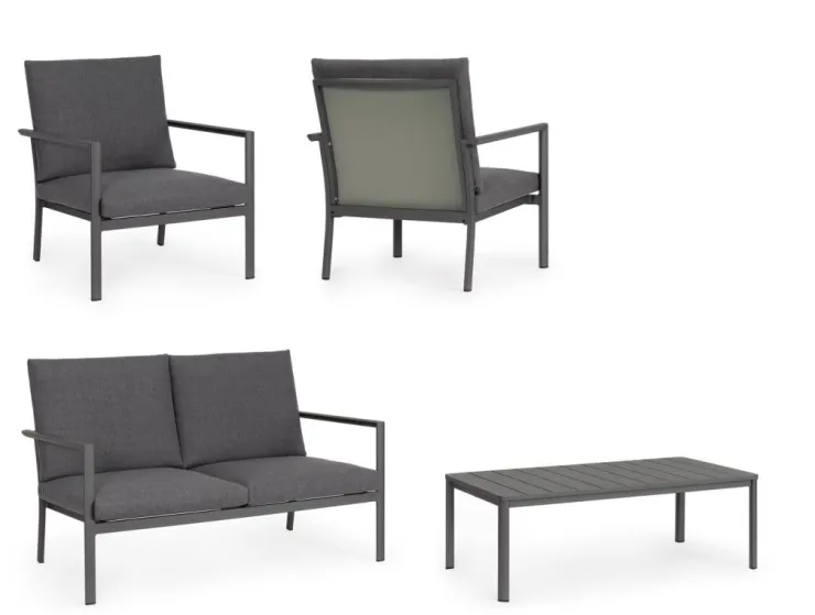 Salotti Completi>Bizzotto SET4 SALOTTO C-C KONNOR ANTRACITE CX23